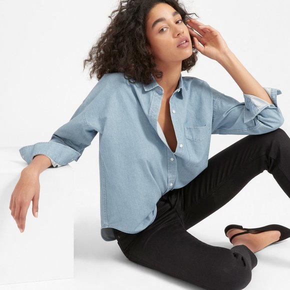 Everlane Tops - EVERLANE The Square Jean Shirt Oversized